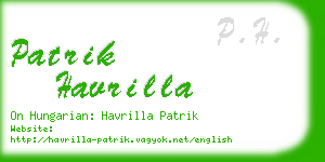 patrik havrilla business card